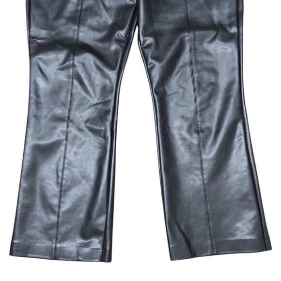 7 For All Mankind Womens Size 31 Faux Leather Black High Rise Cropped Pants - Picture 8 of 11